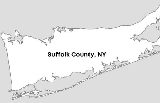 Suffolk County, NY Map Outline