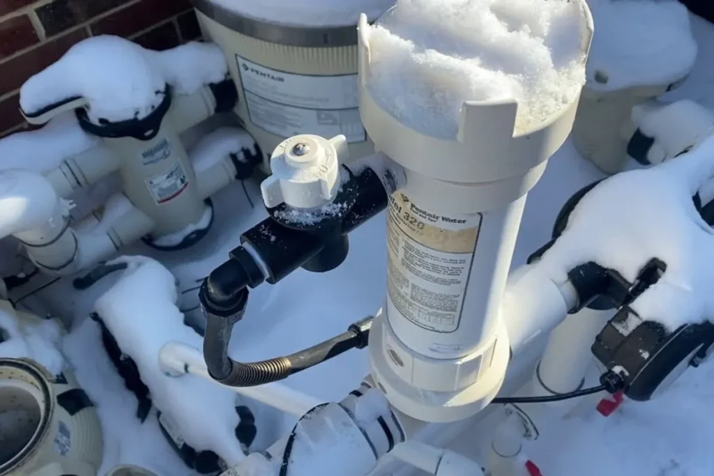 Pool Equipment In The Snow