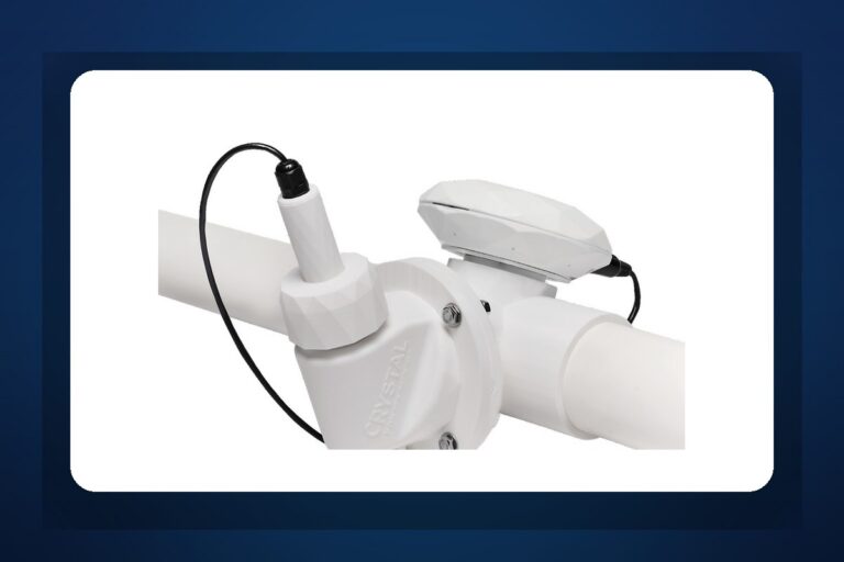 Crystal Water Monitor installed inline at a pool equipment pad